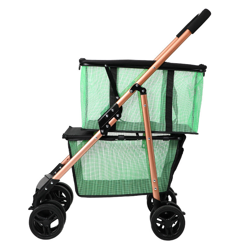 Collapsible Shopping Cart Utility Trolley Cart with Removable Tote&Swivel Wheels