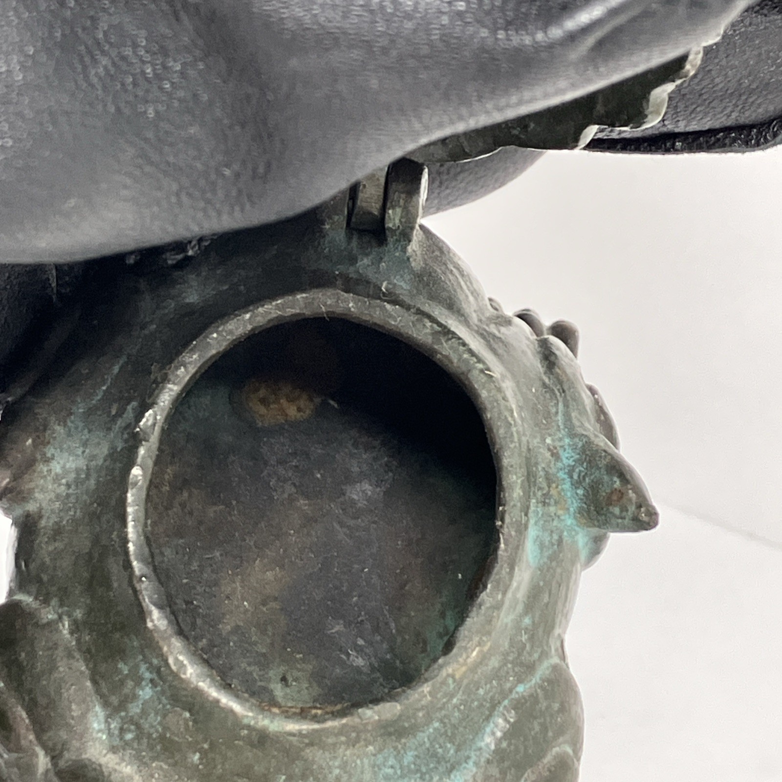 Antique Chinese Foo Dog Incense Burner Guardian Lion HEAVY ( Bronze? Cast Iron?)