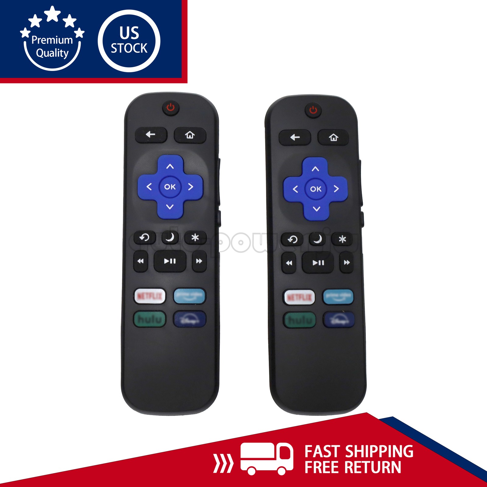 2x Remote Control Replacement For All TCL Hisense Onn Roku TV