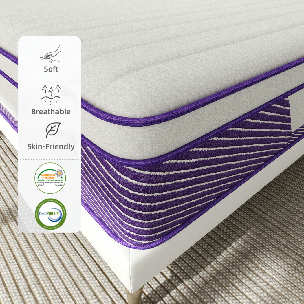 12"14" Gel Memory Foam Spring Hybrid Queen Mattress Twin Full King Size In A Box