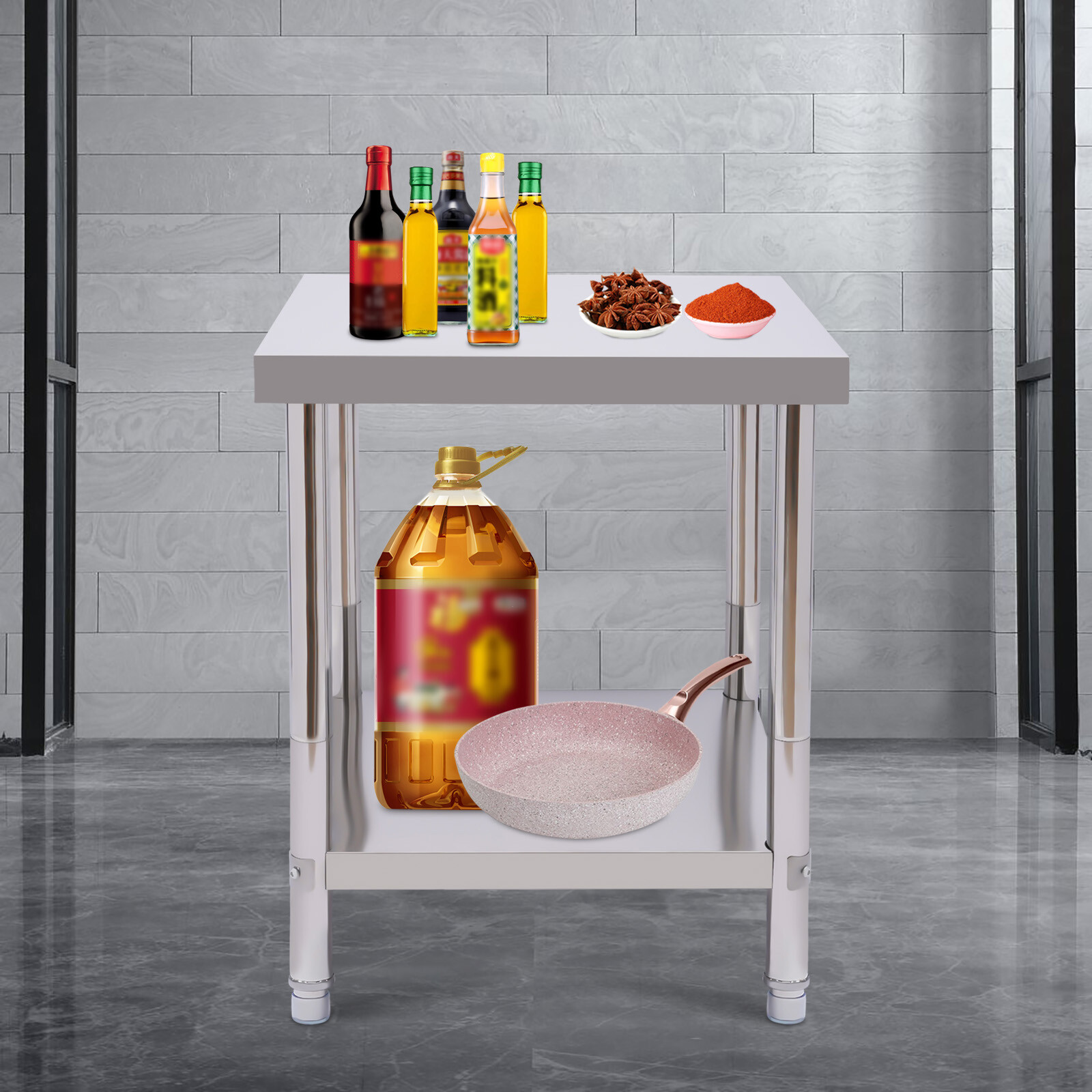 Commercial Stainless Steel Kitchen Food Prep Work Table - 24 x 18 Inches