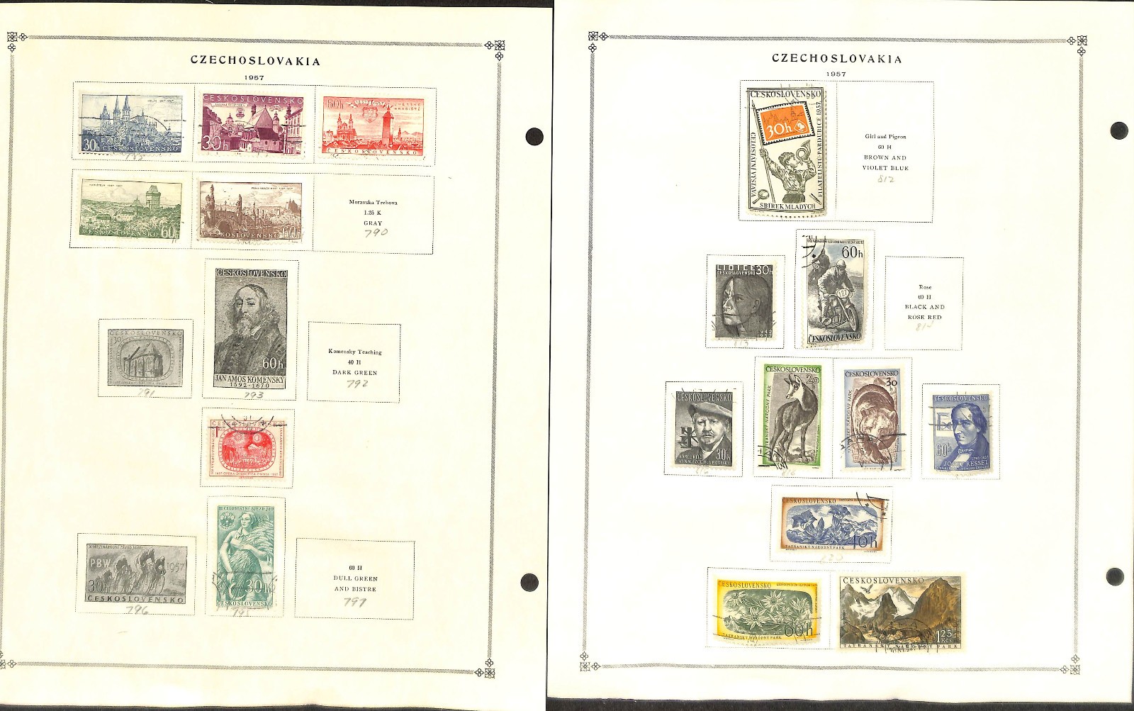 Czechoslovakia Stamp Collection on 40 Scott International Pages, 1918-1968 (BG)