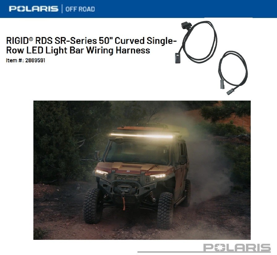 Polaris ADV RIGID Light Bar Harness for Sr-Series 50" Curved LED Light- 2889591