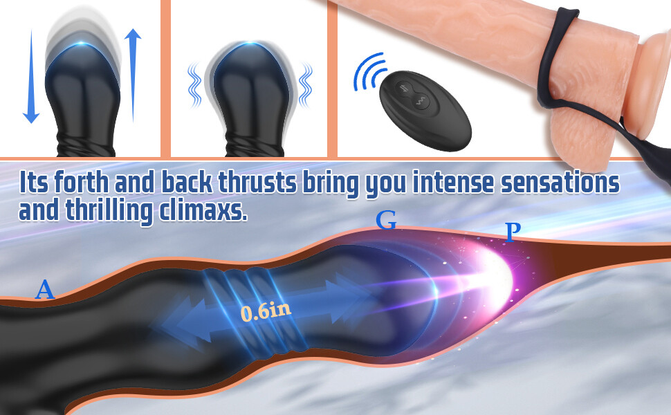 Male Prostate Massager Vibrator Thrusting Anal Butt Plug Dildo Sex Toys for Men