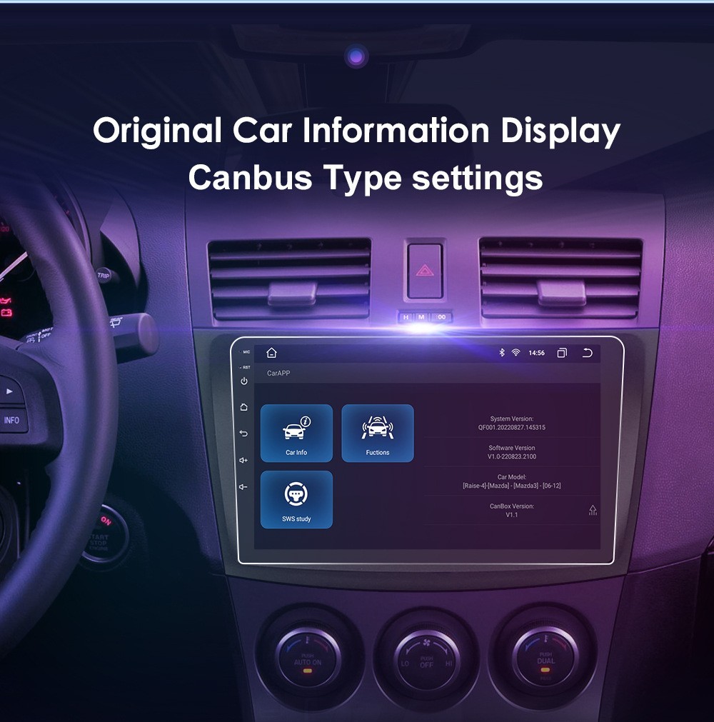 For Mazda 3 2010-2013 10" Android 14 Car Stereo Radio GPS Navi CarPlay BT FM+Cam