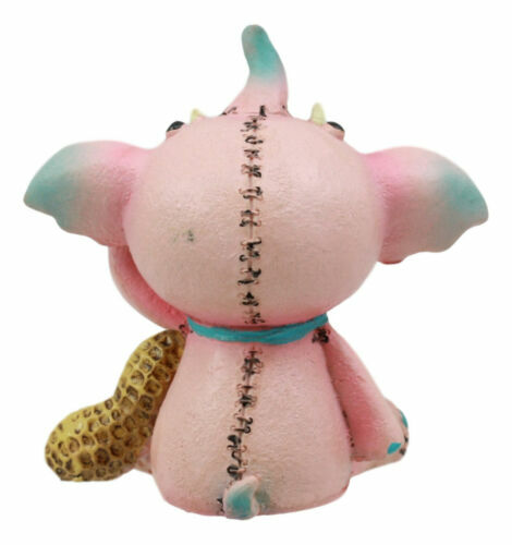 Ebros Gift Pink Elefun Elephant Furrybones Statue Display Mini Skeleton
