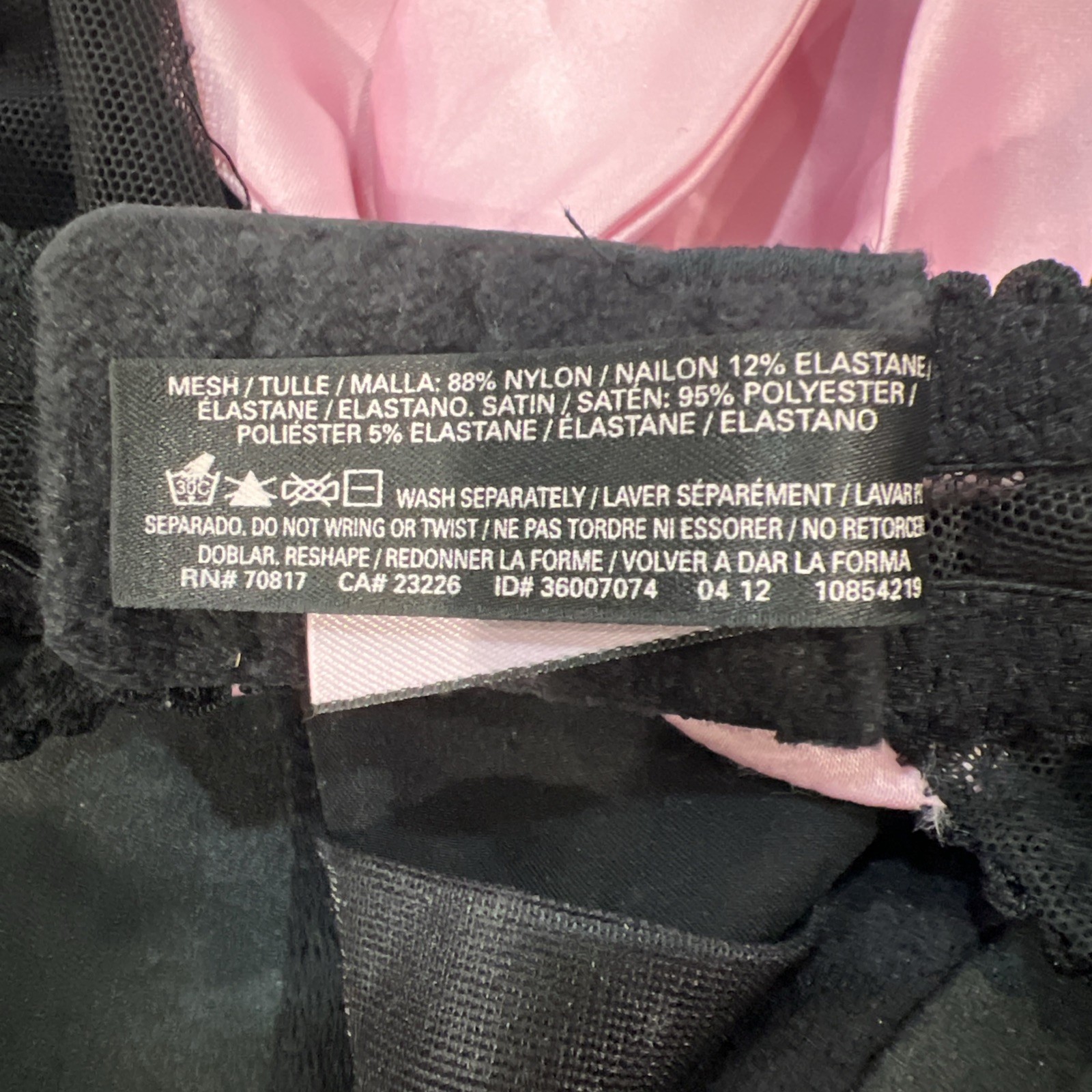 Vintage Y2K Victoria Secret Sexy Little Things Ruffle Bustier Black & Pink 36D