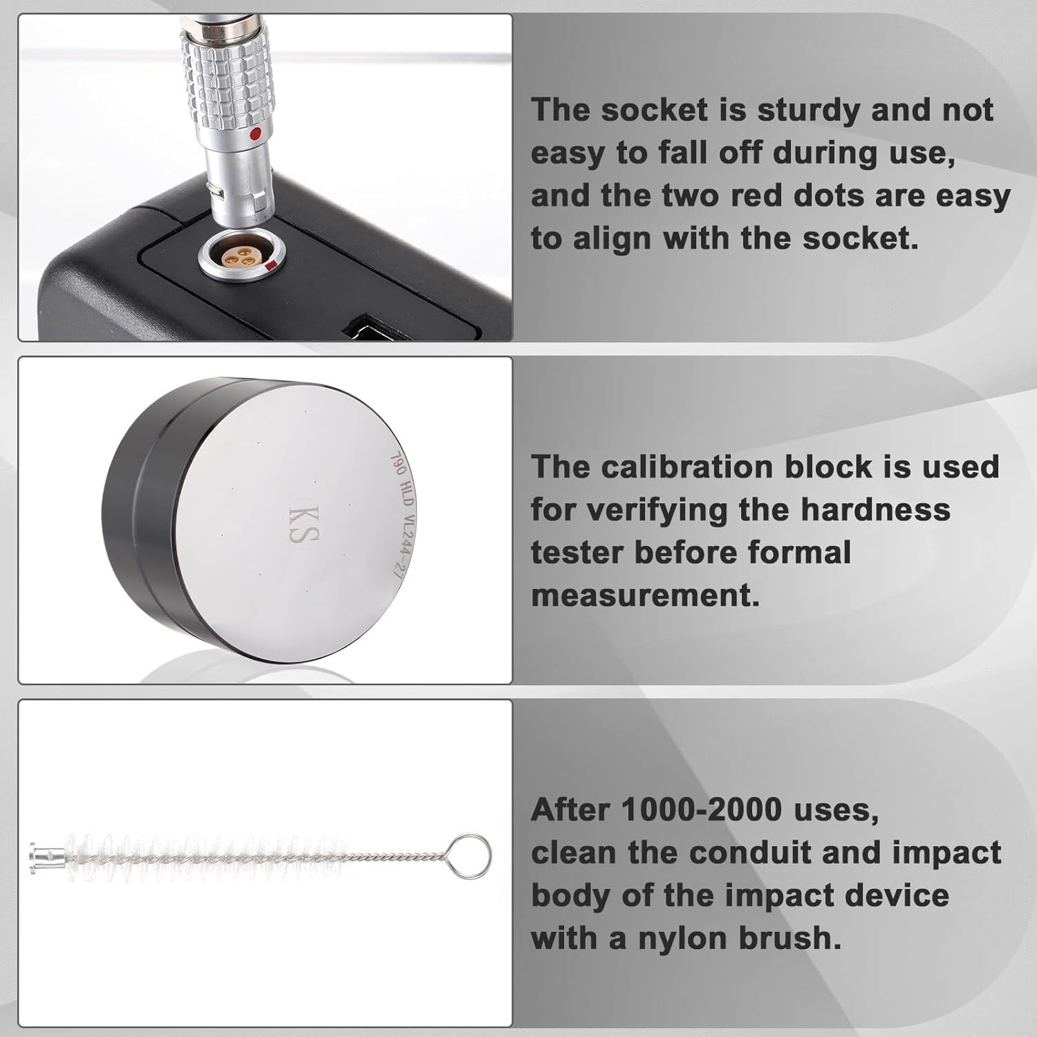 Portable Leeb Hardness Tester 7-in-1 Metal Hardness Meter with Calibration Block