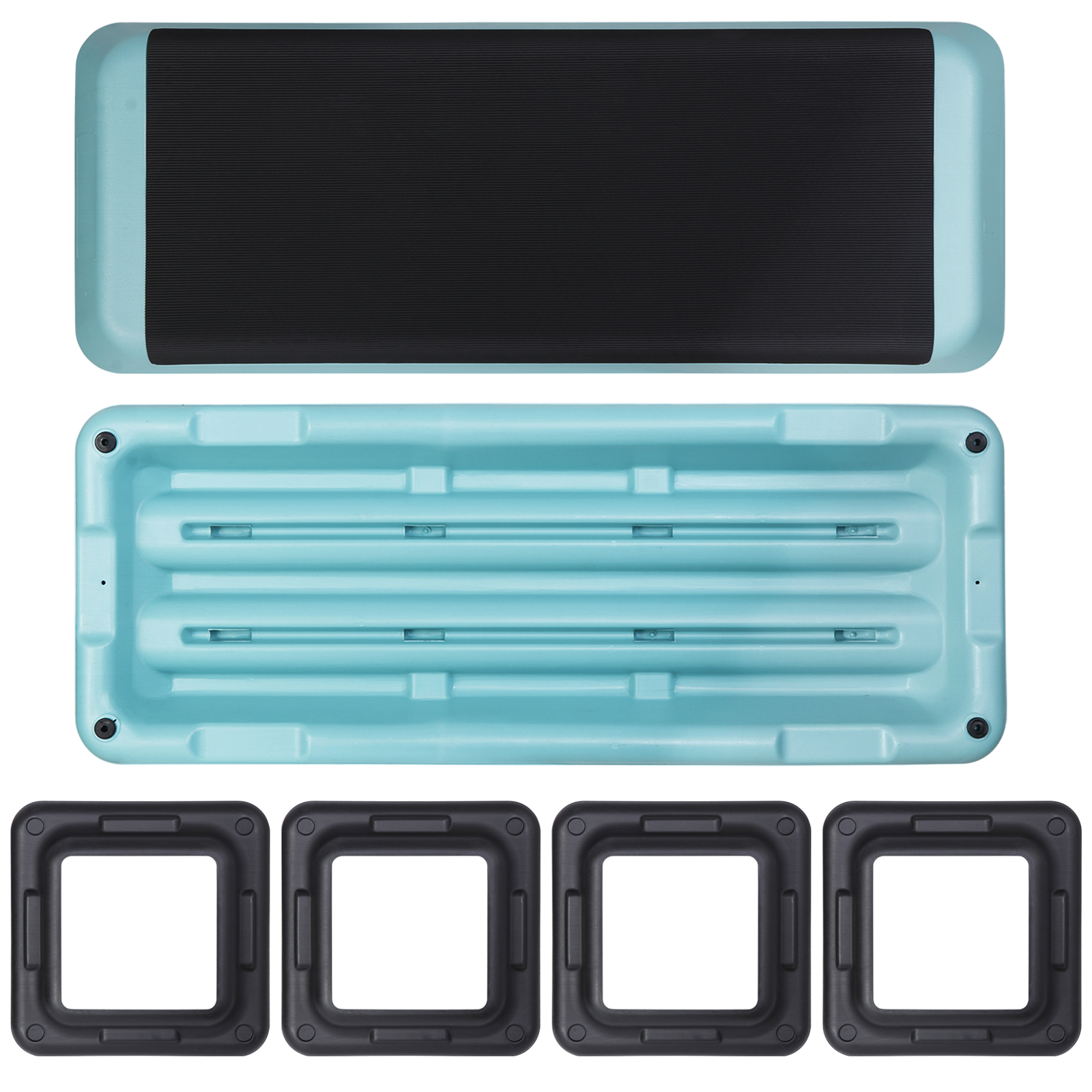 43" Adjustable Aerobic Exercise Step Platform Stepper in Fitness w/4 Riser Green