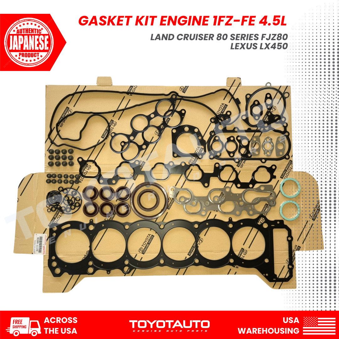 Toyota 1FZ Engine Gasket Kit Land Cruiser LX450 04111-66036 OEM 1993-1997