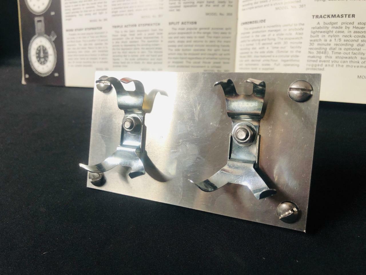 RALLY STOPWATCH CLIPS PERIOD HISTORIC CAR DASHBOARD DOUBLE TIMER MOUNTING PANEL