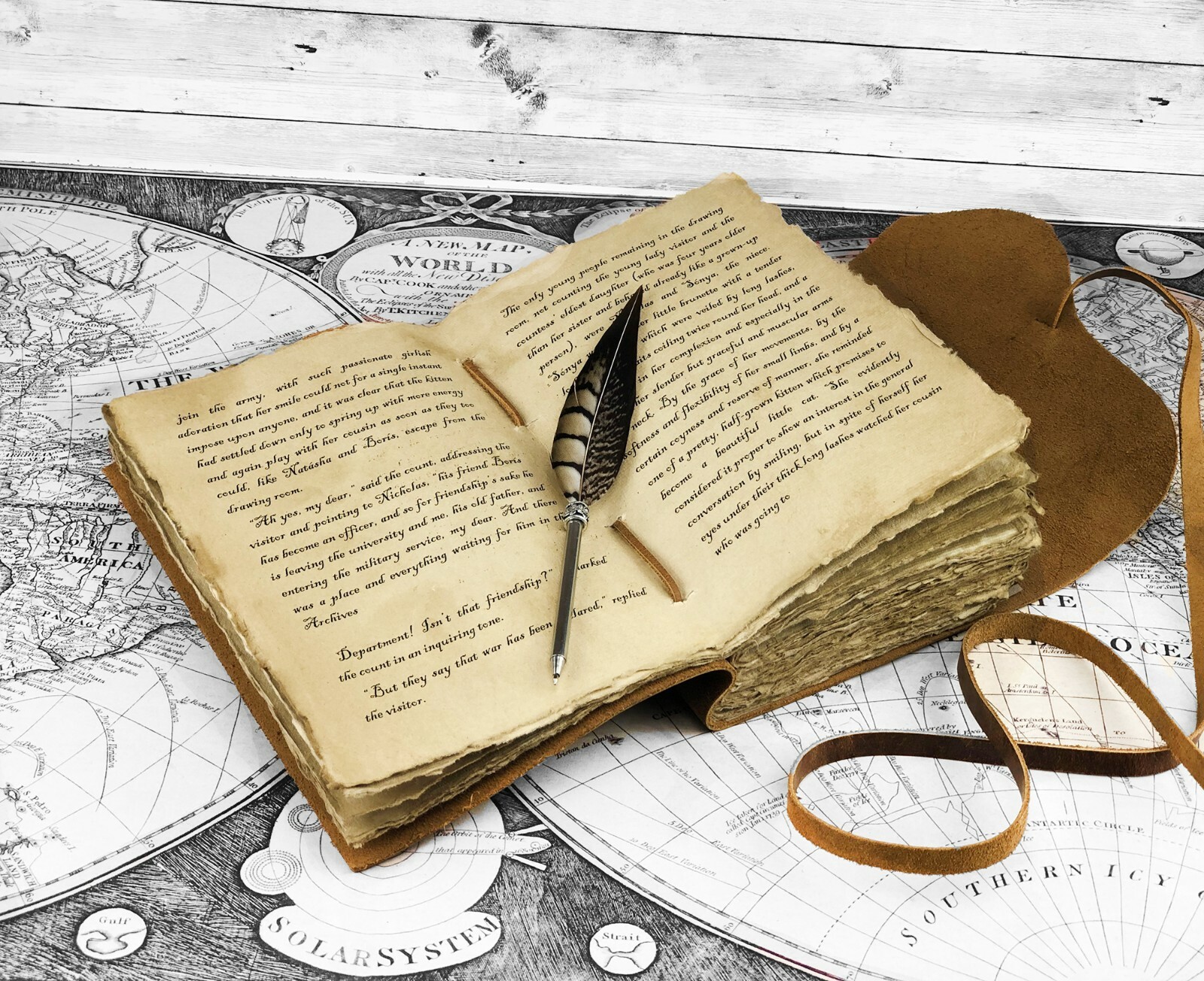 Rustic Leather Journal Notebook Handmade Deckle Edge Paper Leather Bound Books