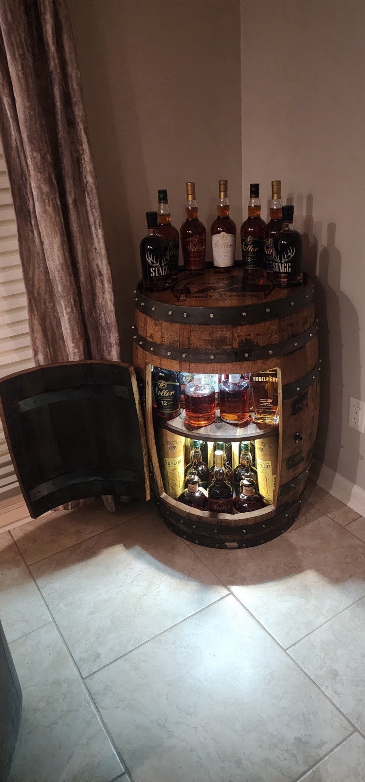 Whiskey Barrel Cabinets Bars “Free Shipping”