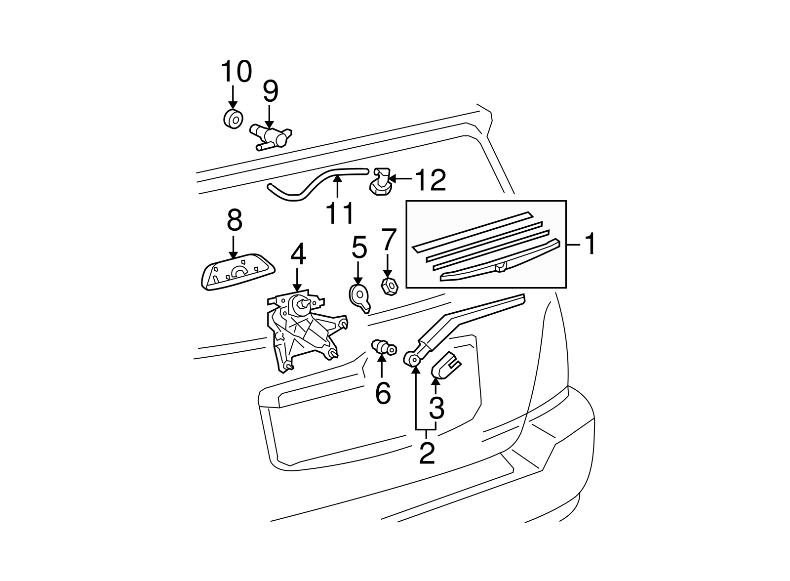 Genuine Toyota 08-13 Highlander Wiper Motor (w/ Opening Rear Glass) 85130-0E051