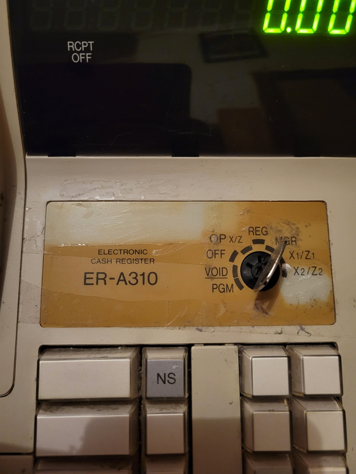 Sharp Electronic Cash Register ER-A310 With Key Tested Needs Paper