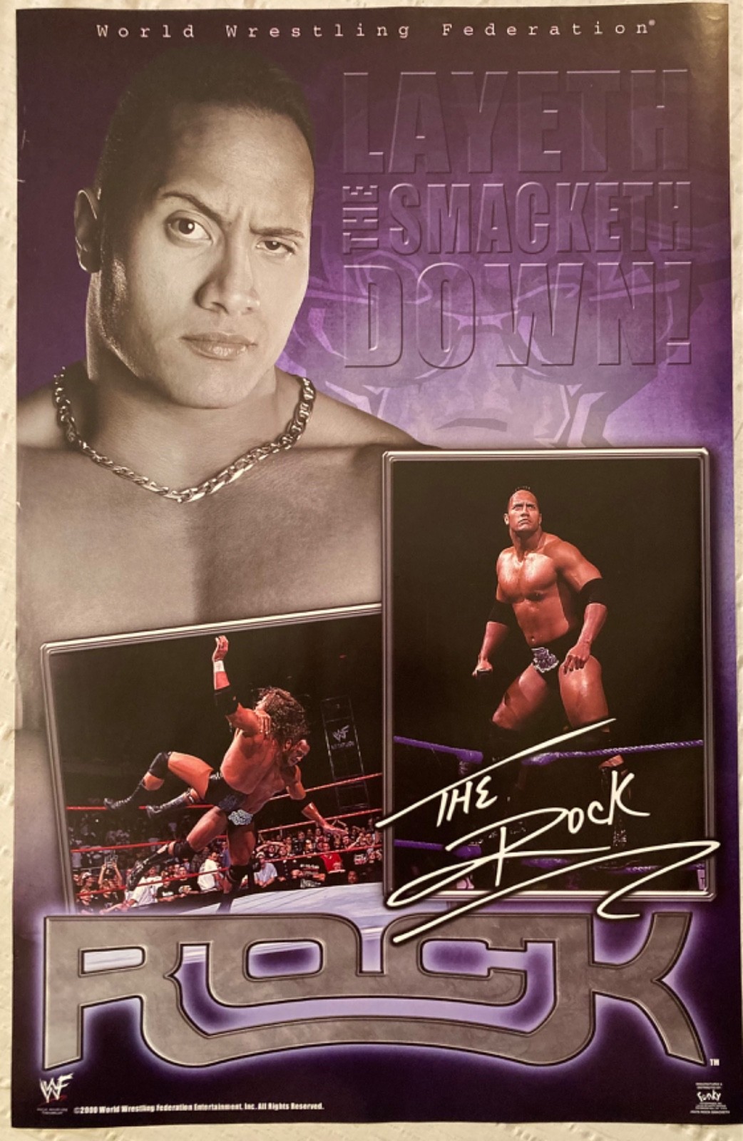 The Rock 2000 Poster WWF World Wrestling Federation Dwayne Johnson Funky N