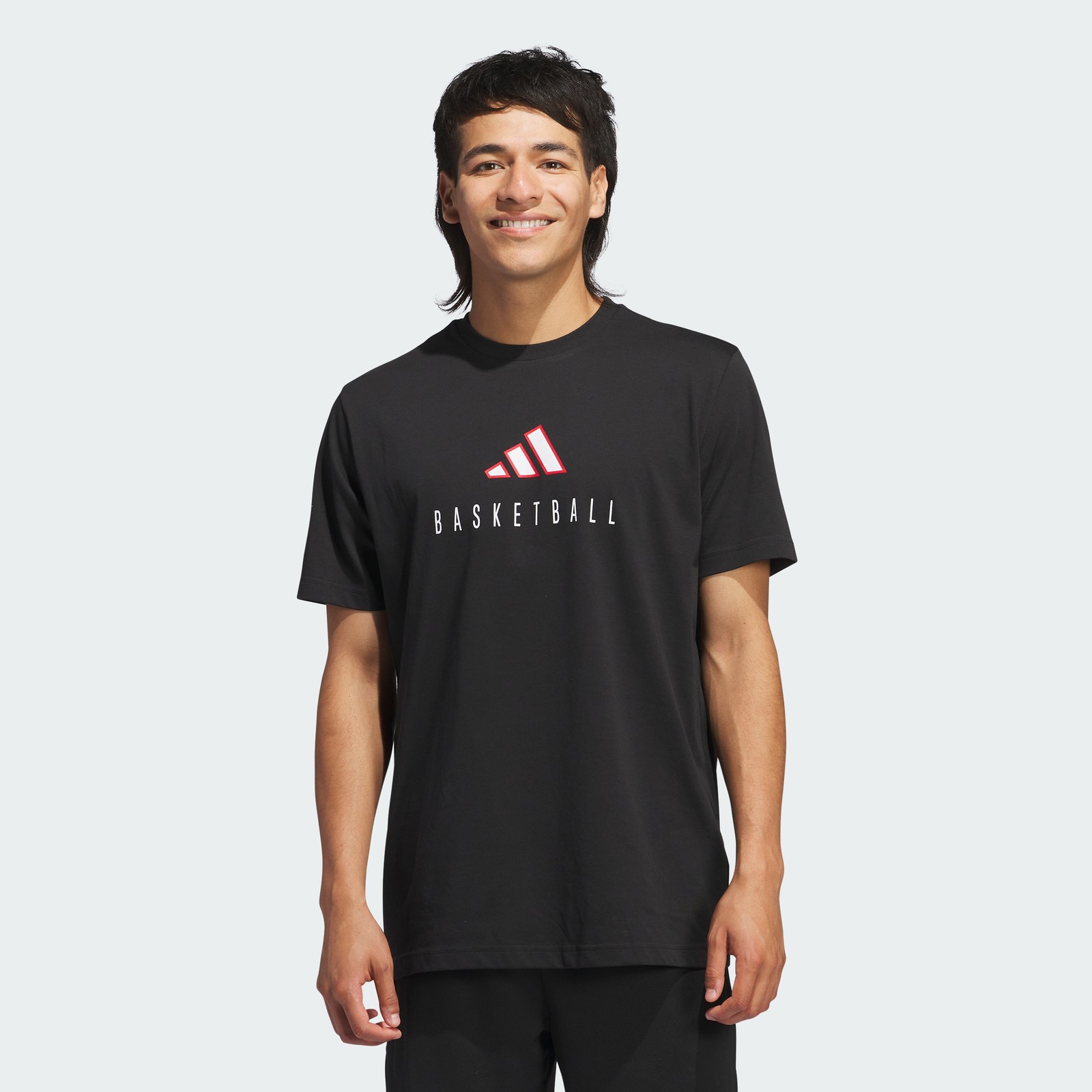 adidas men Worldwide Hoops Logo Performance Graphic Tee