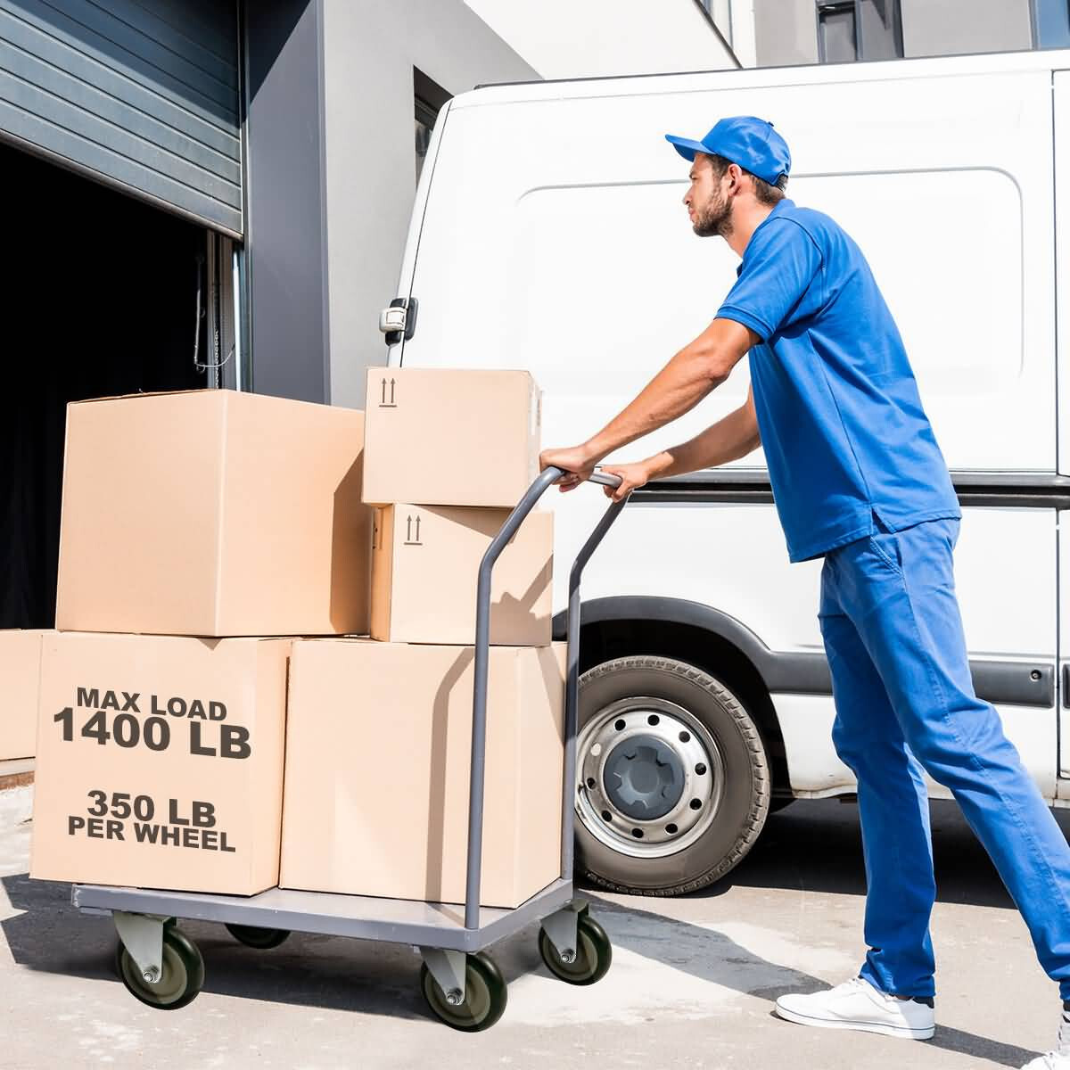 4 Pack 5 Inch Stem Caster Swivel Black Polyurethane Heavy Duty Caster Wheels