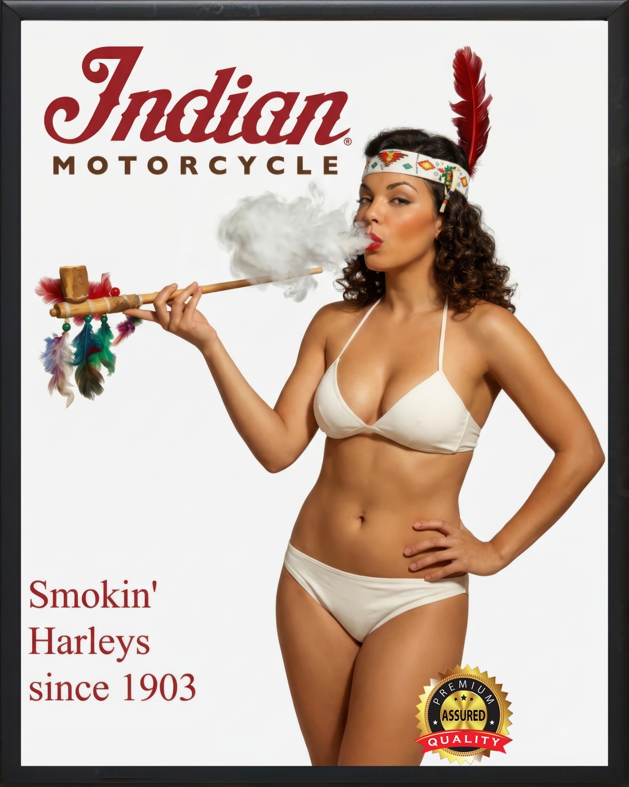 🔥 Indian Motorcycles – “Smokin’ Harleys Since 1903” - Metal Sign 11 x 14