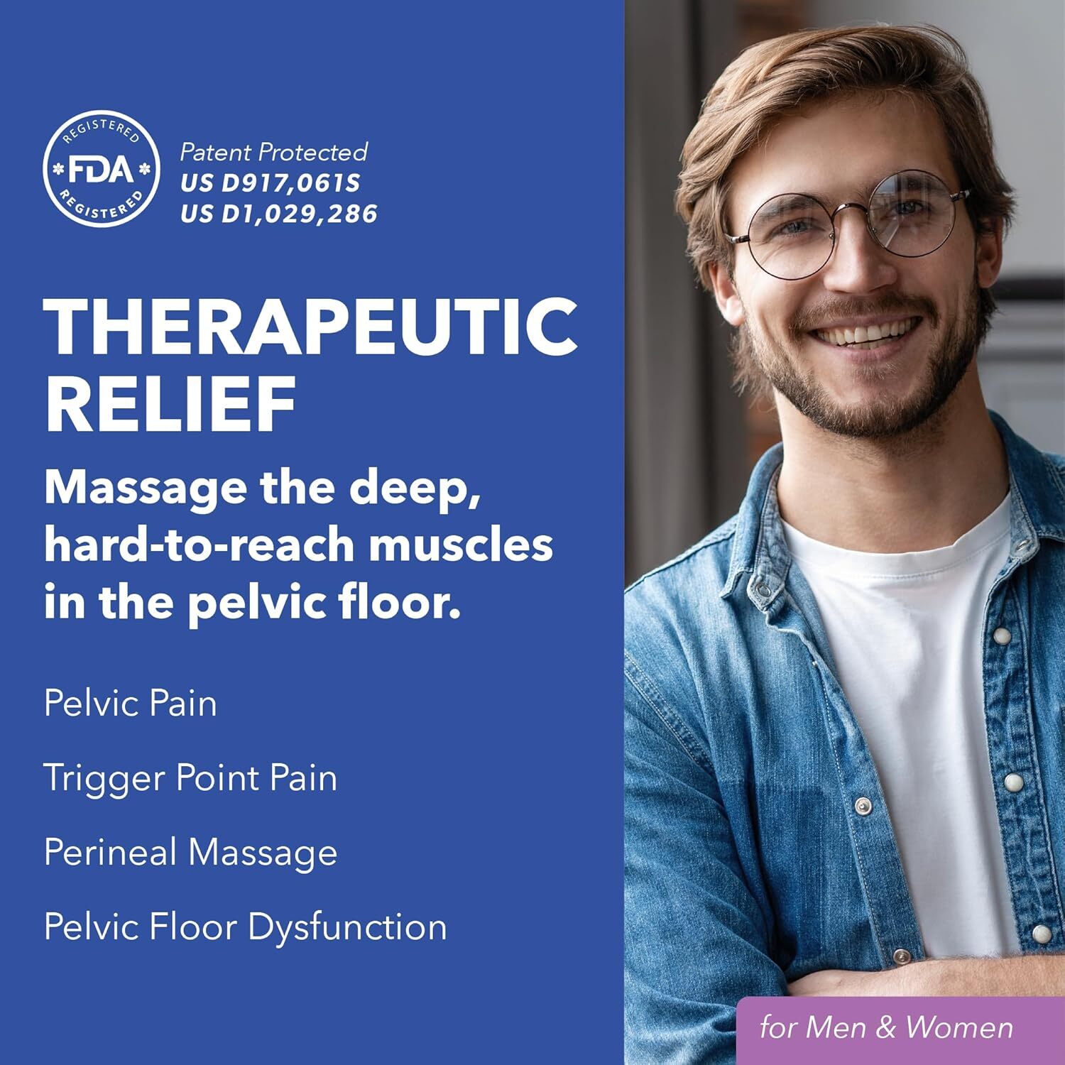 IntimateRose Vibrating Pelvic Wand for Pelvic Muscle Pain Relief - Pelvic Physic