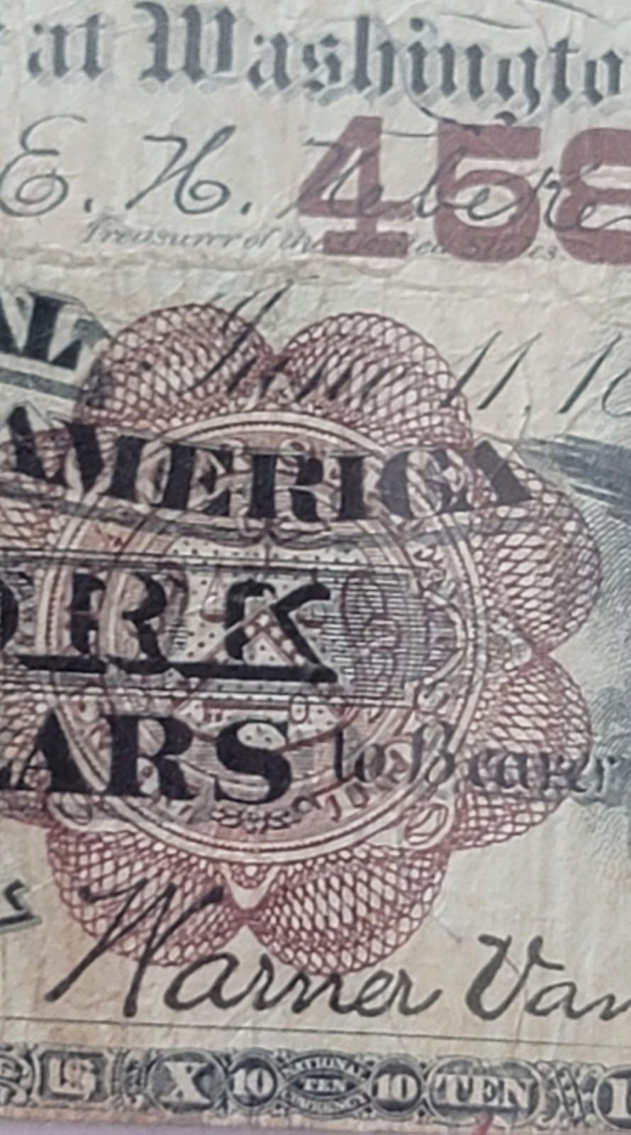 PMG CF-15 1882 $10 BROWN BACK NOTE "NEW YORK" Ser # V203038 Char # 4581 Fr # 485