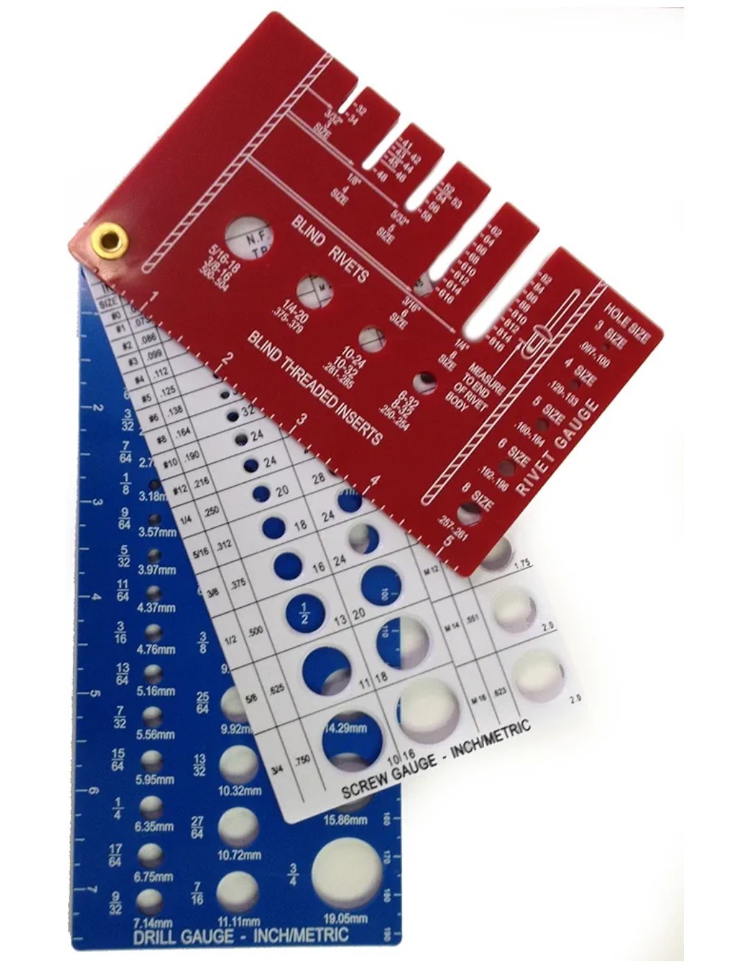 Bolt-Rivet-Screw-Drill-Size Gauge Checker with Drill & Tap Combo Gauge #74