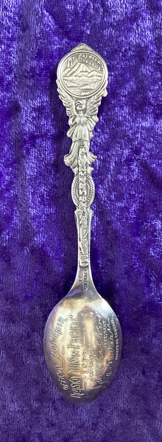 Alaska Yukon Pacific Exposition Souvenir Spoon Silverplate 1909