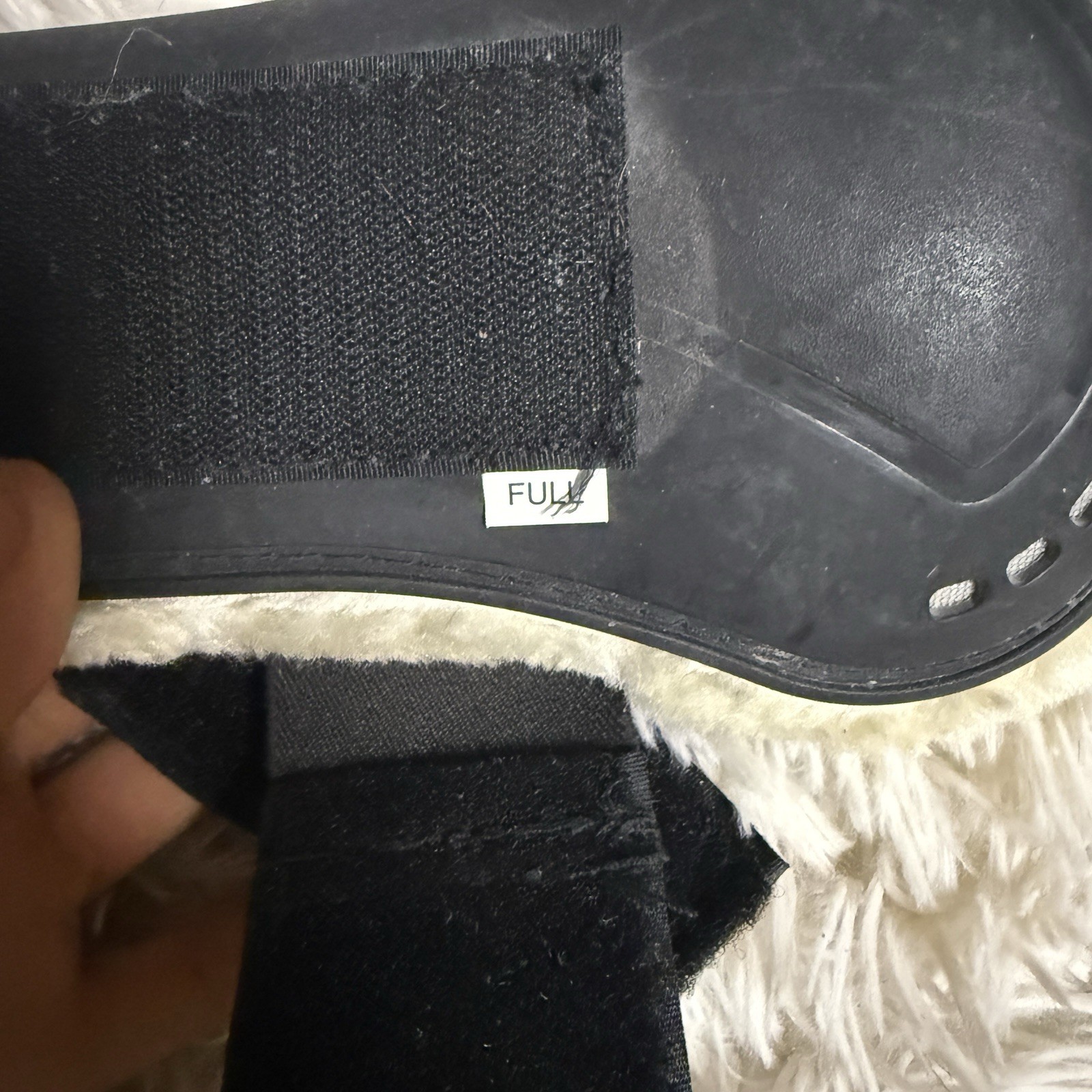 Full Size Black Sheepskin Covalliero Open Front Horseback Riding Jumping Boots