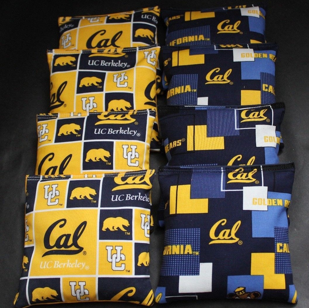 Cornhole Bean Bags w UC University of California CAL BERKLEY FABRIC GAME TOSS!!