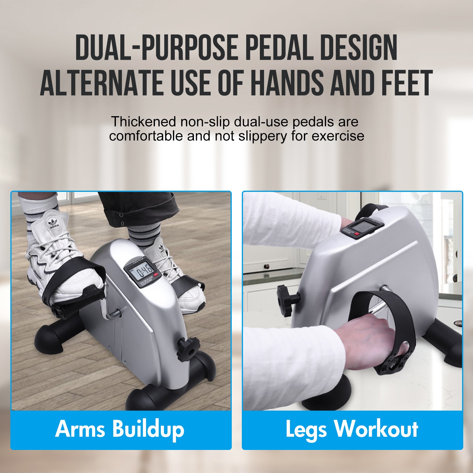 Portable Mini Cycle Bike Foot Pedal Exercise Machine Arm Leg Recovery Peddle US