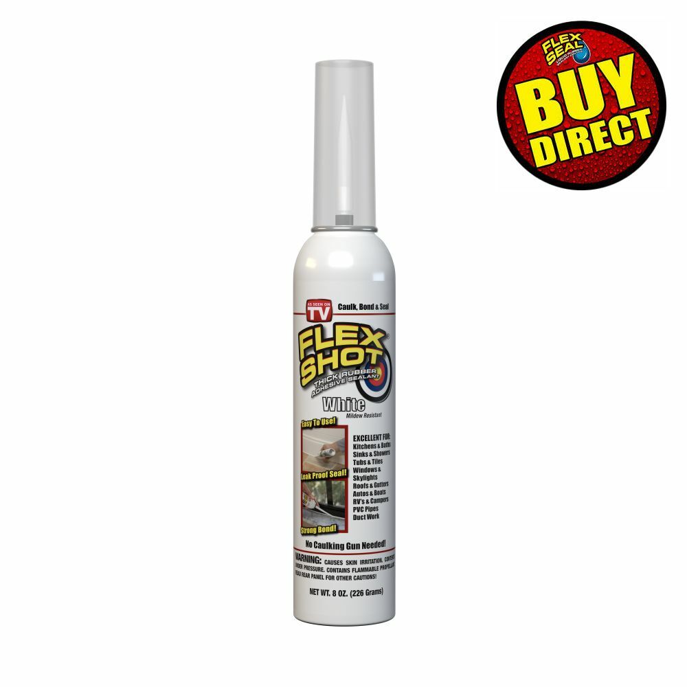 Flex Shot 8-oz. Thick Rubber Adhesive Sealant Caulk Single Can BUY DIRECT!