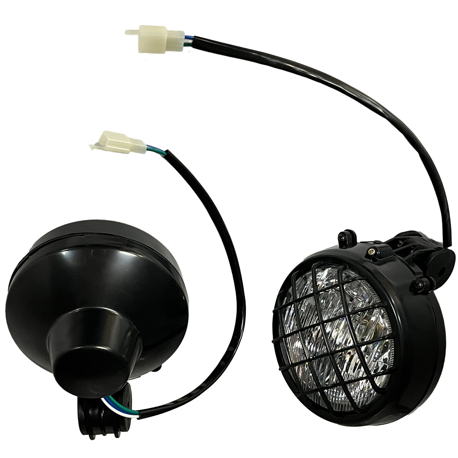 2x LED Headlights for Yamaha Banshee 1987-2006 lens bulbs Grills Warrior 350