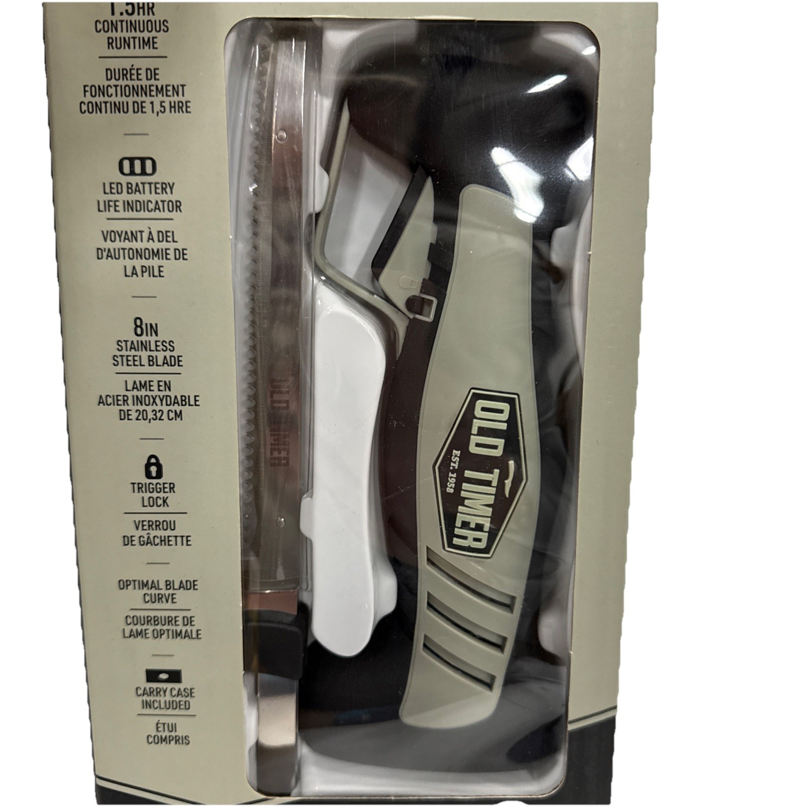 Old Timer Fillet Knife, Rechargeable Lithium Ion, Fixed Blade, 8 inch 1140756