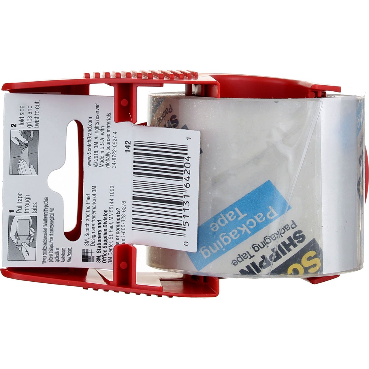 2 Pack Scotch Shipping Packaging Tape, Clear, Heavy Duty, 1.88in X 22.2yd