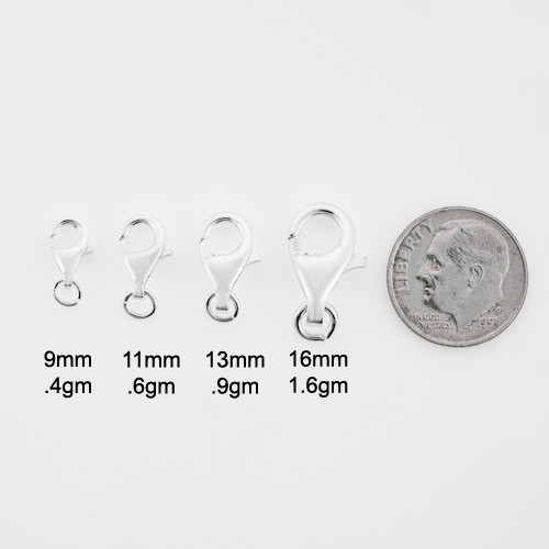 Sterling Silver Lobster Claw Clasp. 925 Wholesale Triggers.5pc or 25pc, All Size