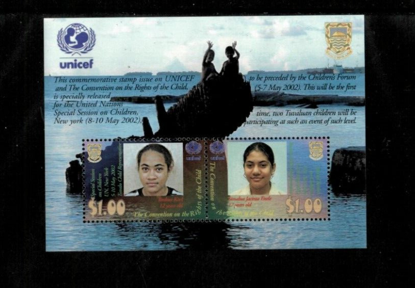 Tuvalu 2002 - UNICEF - Souvenir Stamp Sheet - Scott #886 - MNH
