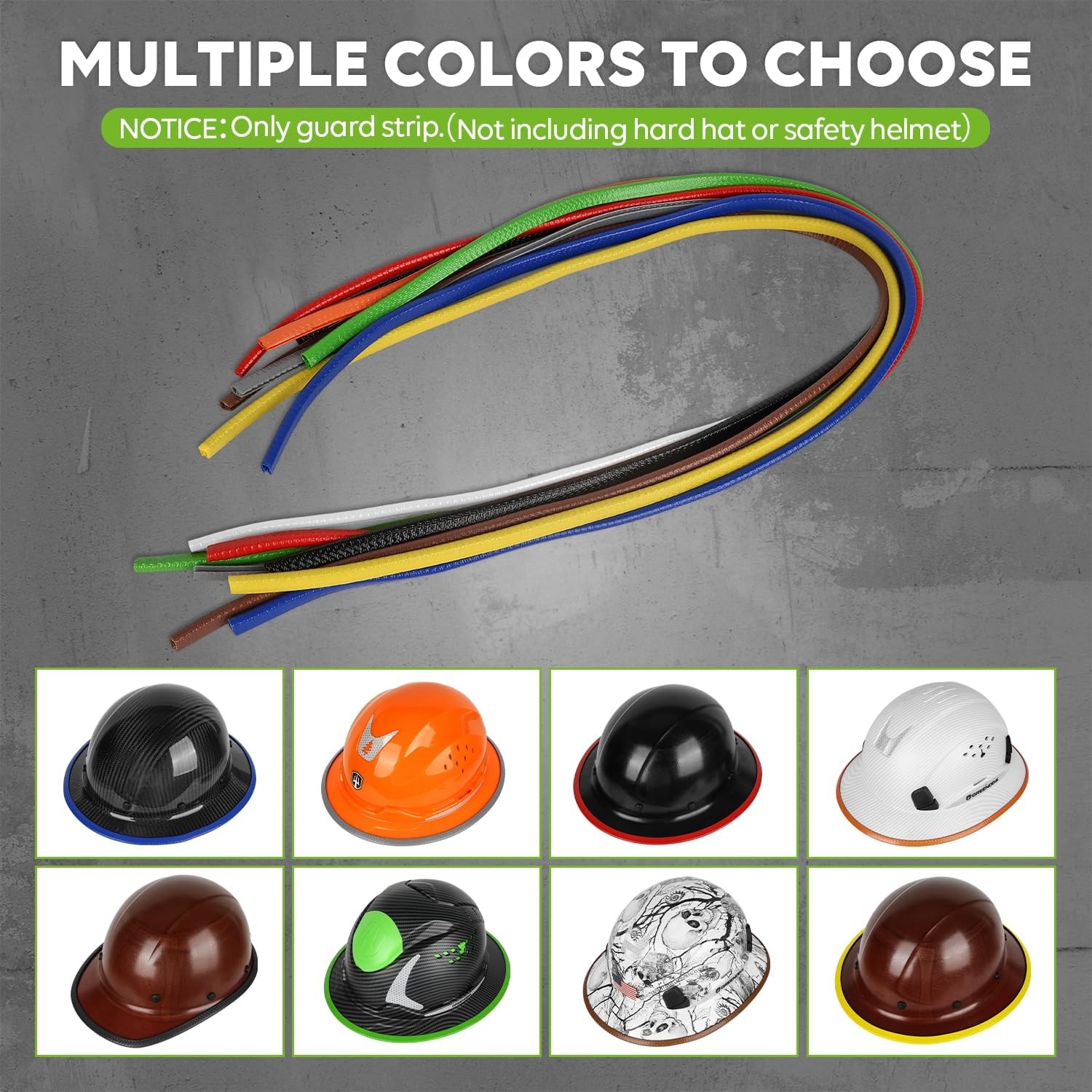 GREEN DEVIL Full Brim Guard, Hard Hat Guard Strip,Hard 36.6", Black