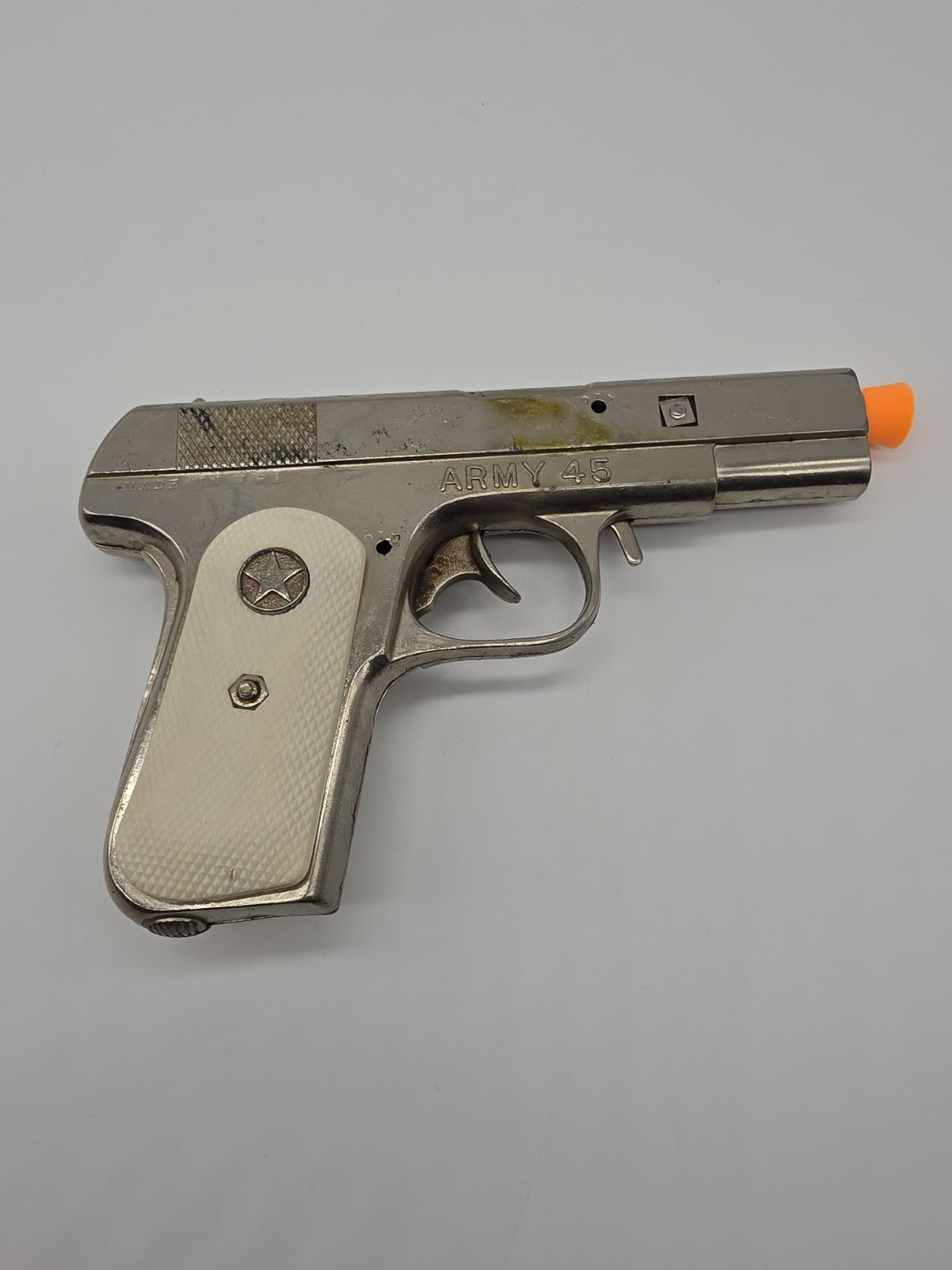 VINTAGE HUBLEY ARMY 45 CAP GUN - COLT 1911 - Working, Oiled- 1950'S