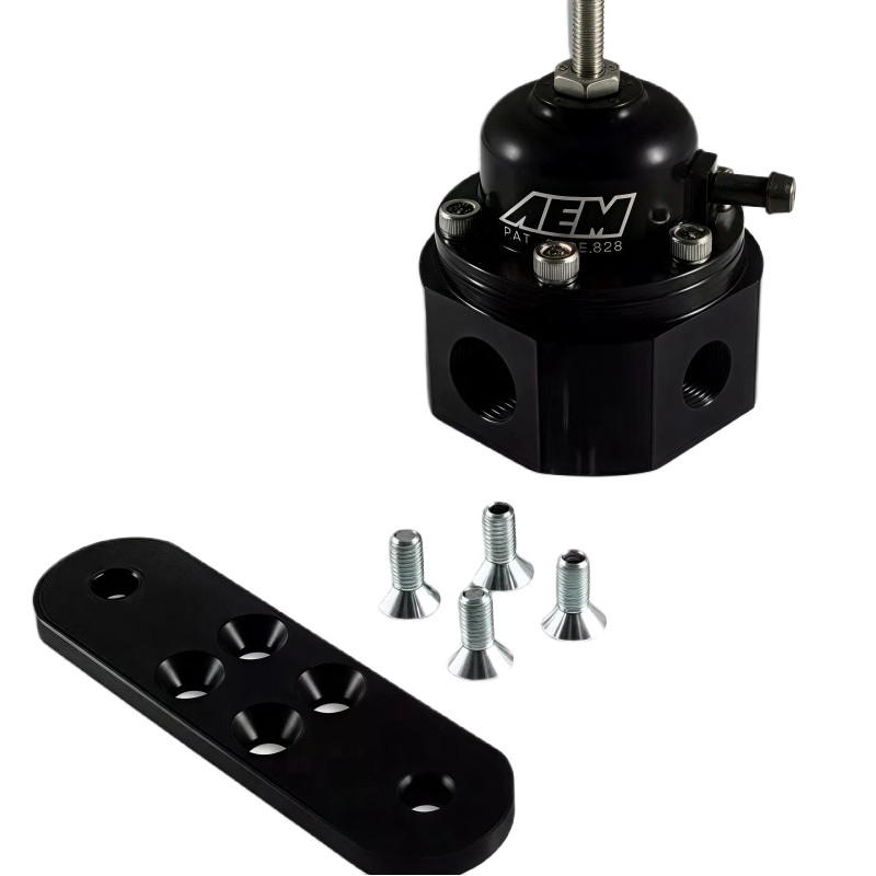Universal Adjustable Black Fuel Pressure Regulator AEM 25-302BK Fast Shipping