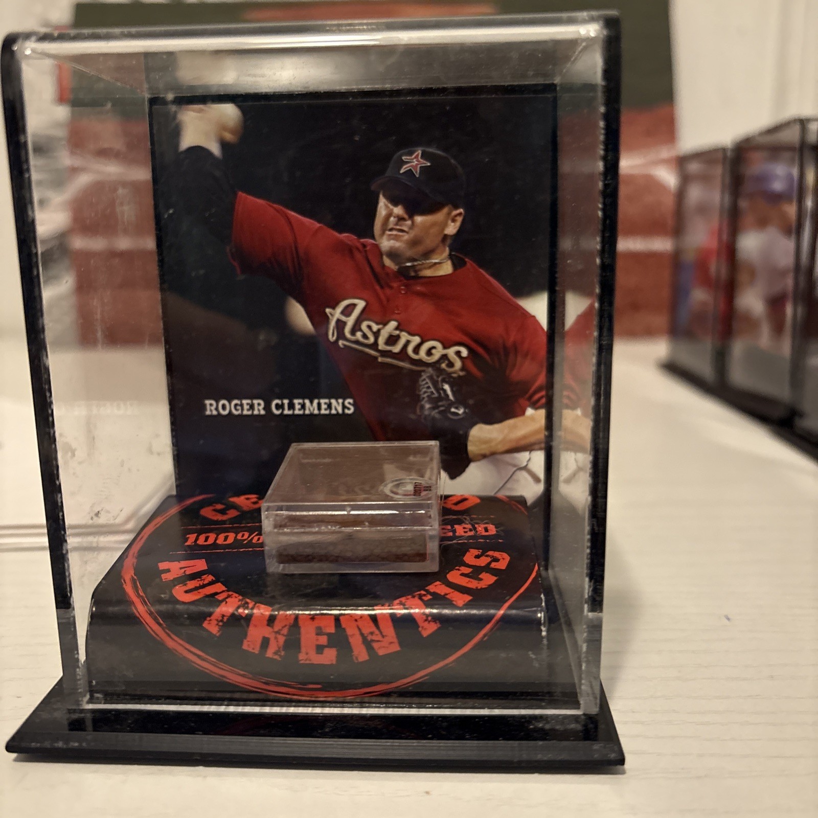 Roger Clemens Certified Authentics Mounted Memories Game Used Dirt