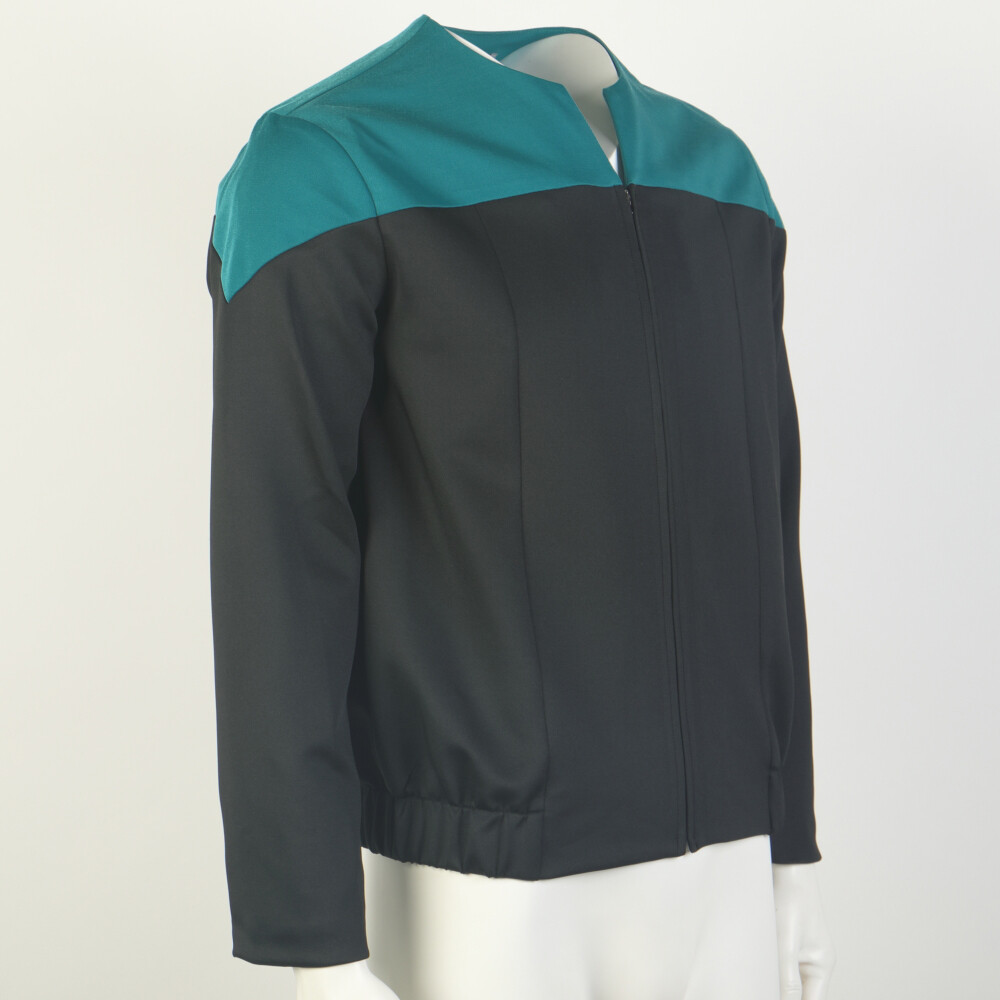For DSN Commander Gold Blue Uniform Voyager Starfleet Jacket Costume