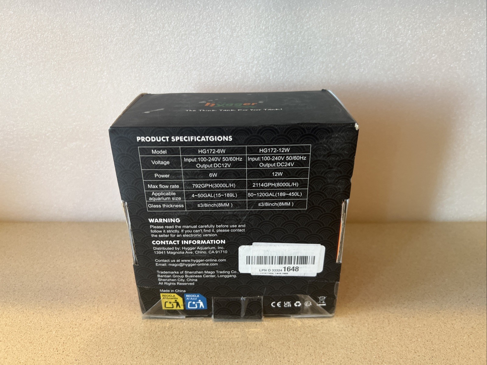 Hygger Wave Maker Aquarium Adjustable Circulation Pump HG172 6 W