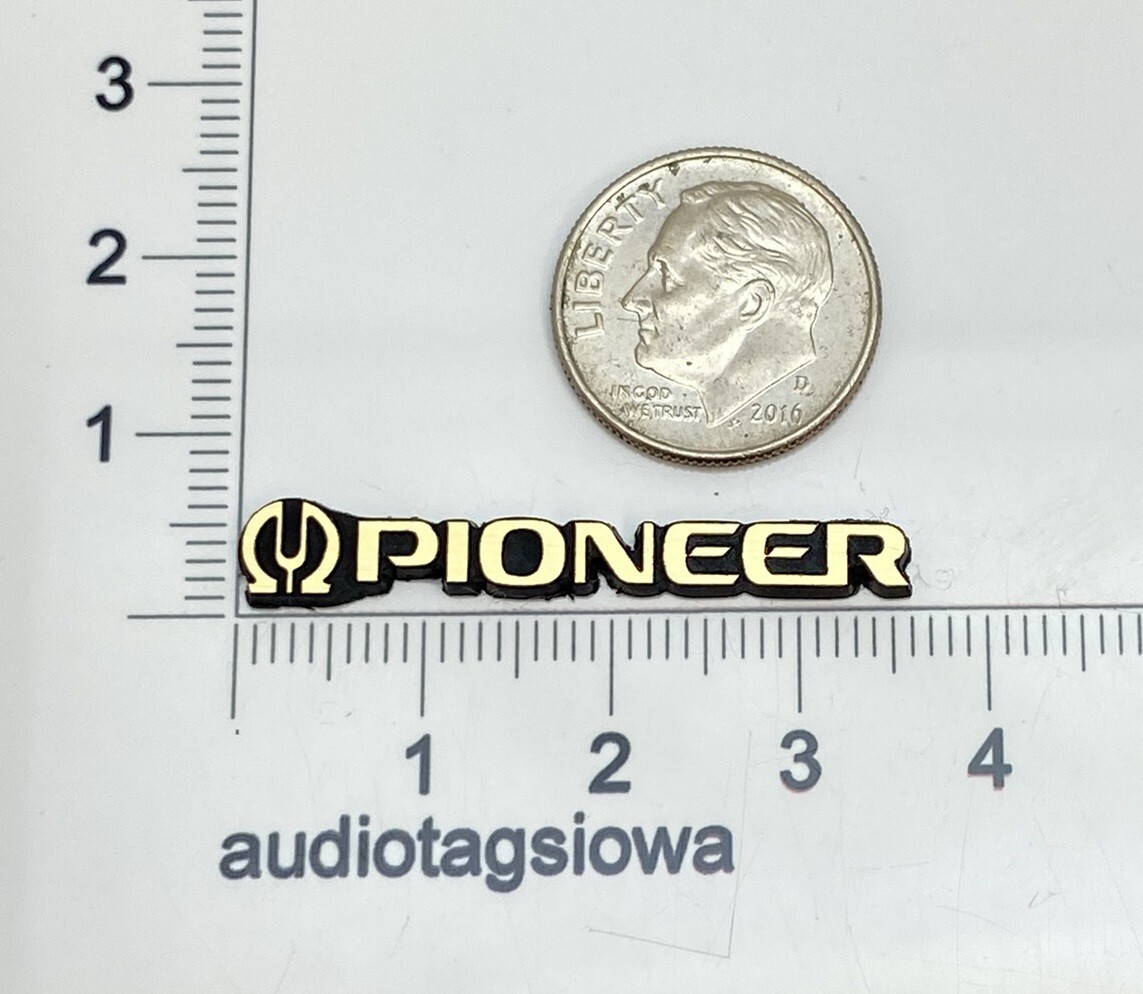 Pioneer Equipment Badge Logo Gold Incised Plastic SMALL 36mm x 6mm