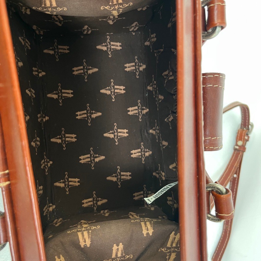 American West Tooled Leather Western Satchel Concho Crossbody Bag Cowgirl