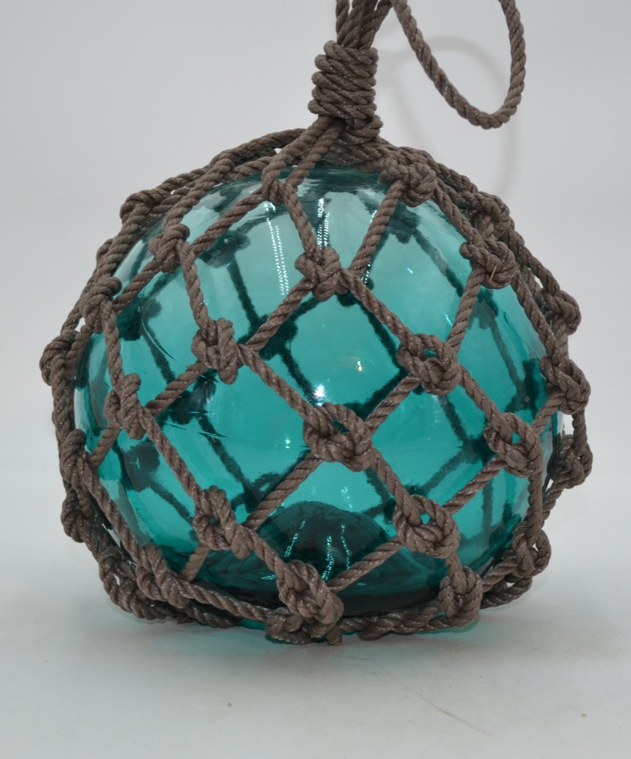 VINTAGE GLASS FISHING FLOAT IN TURQUOISE