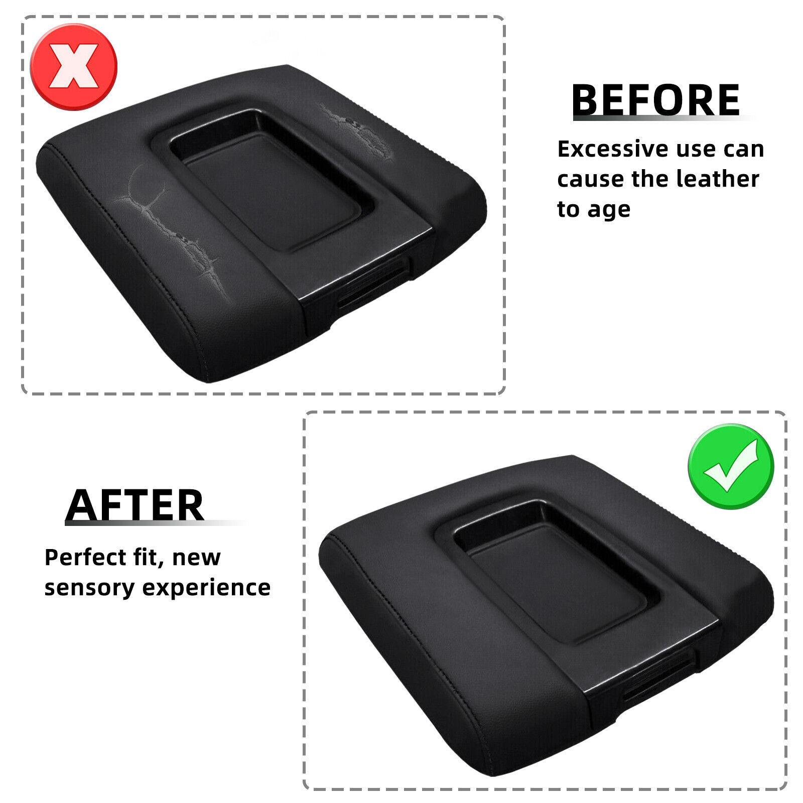 For 2014-18 Chevy Silverado GMC Sierra 1500 2500 3500 Console Lid Armrest Cover