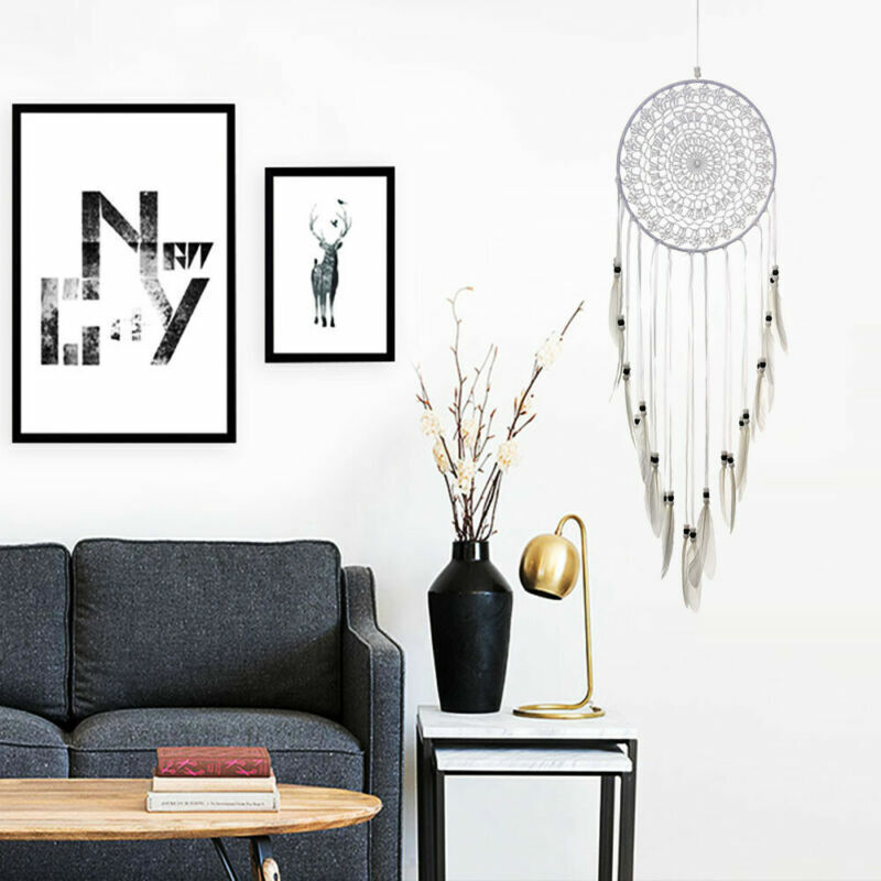 DIY Large Handmade Dream Catcher Feathers Hanging Dreamcatcher Wall Decor Home