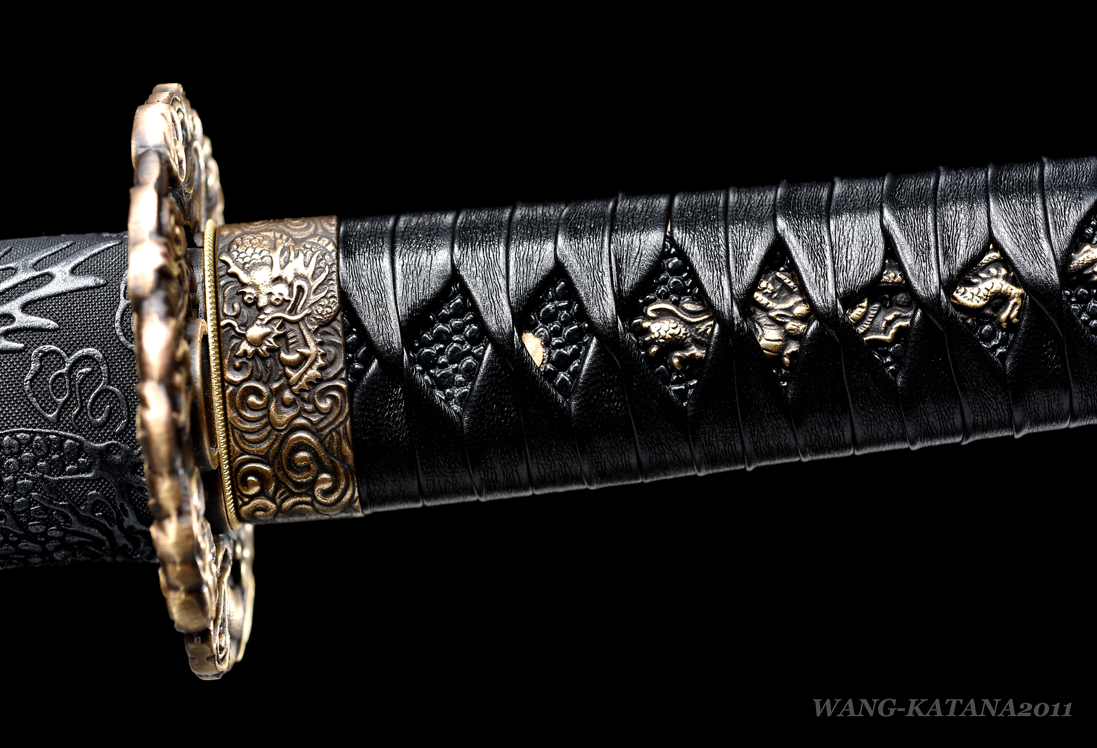 Sharp Dragon Katana Red&Blue Damascus Folded 1095 Steel Japanese Samurai Sword