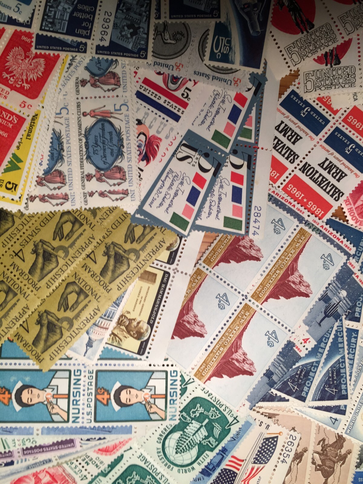USA,VINTAGE,MID-CENTURY,MINT,UNUSED,LOT OF 40+ ALL DIFFERENT STAMPS, COLLECTION
