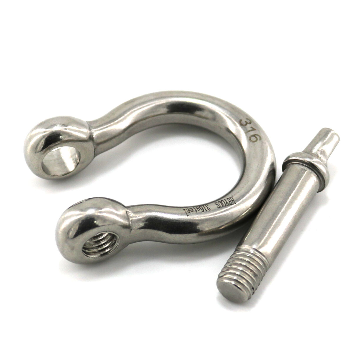 10 Pack 1/5" Stainless Steel Mini Shackle D Rings, New